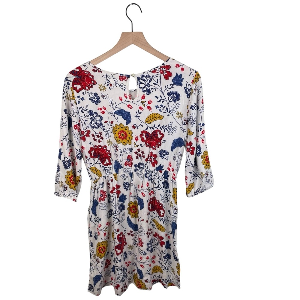 Old Navy Girls Cinch Waist Cream Multicolor Floral Print Skater Dress Size XL 14 - Picture 2 of 10